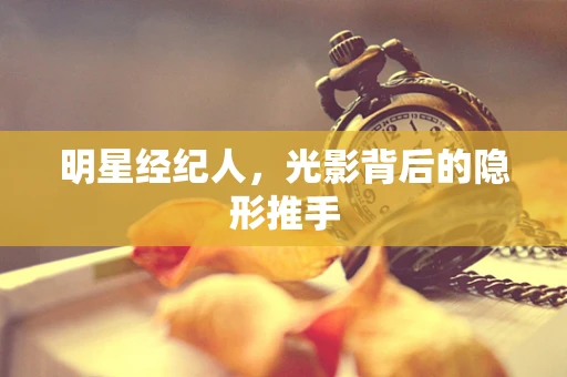 明星经纪人，光影背后的隐形推手