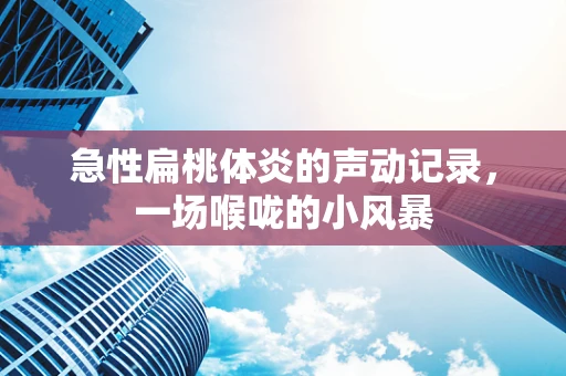 急性扁桃体炎的声动记录，一场喉咙的小风暴