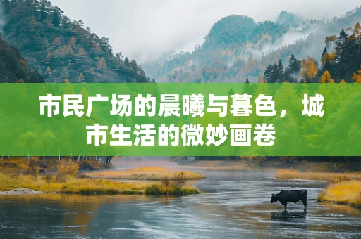 市民广场的晨曦与暮色，城市生活的微妙画卷