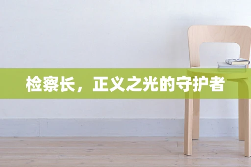 检察长，正义之光的守护者
