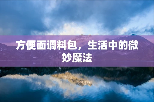方便面调料包，生活中的微妙魔法