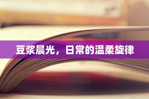 豆浆晨光，日常的温柔旋律