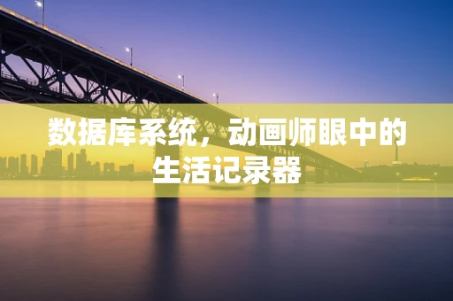 数据库系统，动画师眼中的生活记录器