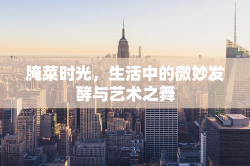 腌菜时光，生活中的微妙发酵与艺术之舞