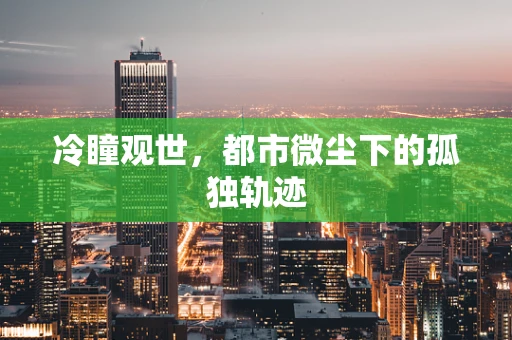 冷瞳观世，都市微尘下的孤独轨迹