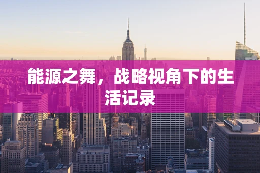 能源之舞，战略视角下的生活记录