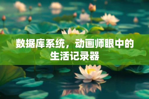 数据库系统，动画师眼中的生活记录器