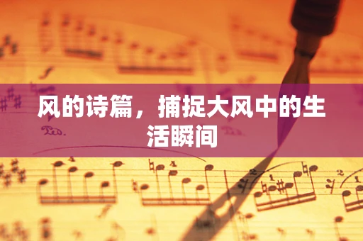风的诗篇，捕捉大风中的生活瞬间