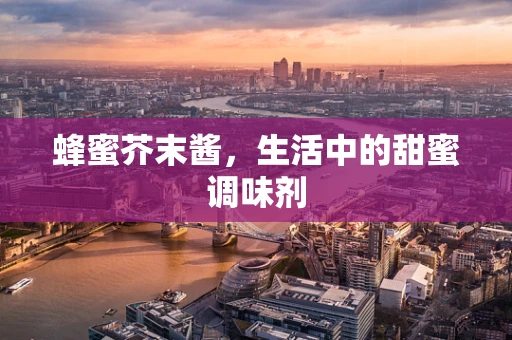 蜂蜜芥末酱，生活中的甜蜜调味剂