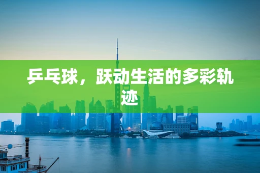 乒乓球，跃动生活的多彩轨迹