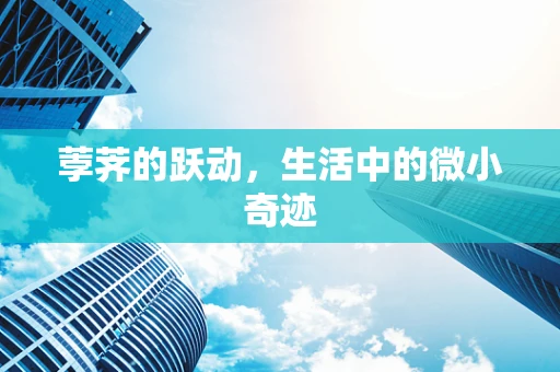 荸荠的跃动，生活中的微小奇迹