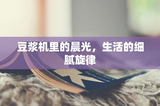 豆浆机里的晨光，生活的细腻旋律