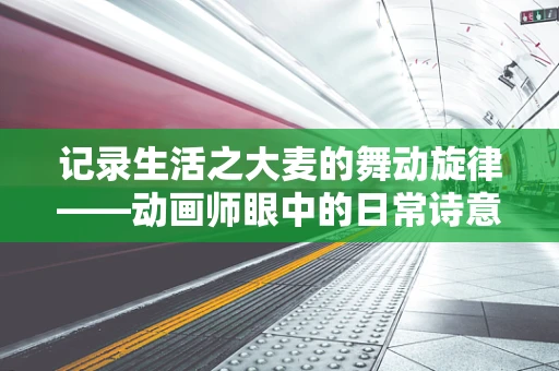 记录生活之大麦的舞动旋律——动画师眼中的日常诗意