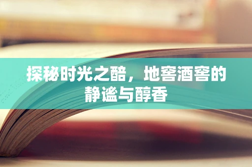 探秘时光之醅，地窖酒窖的静谧与醇香