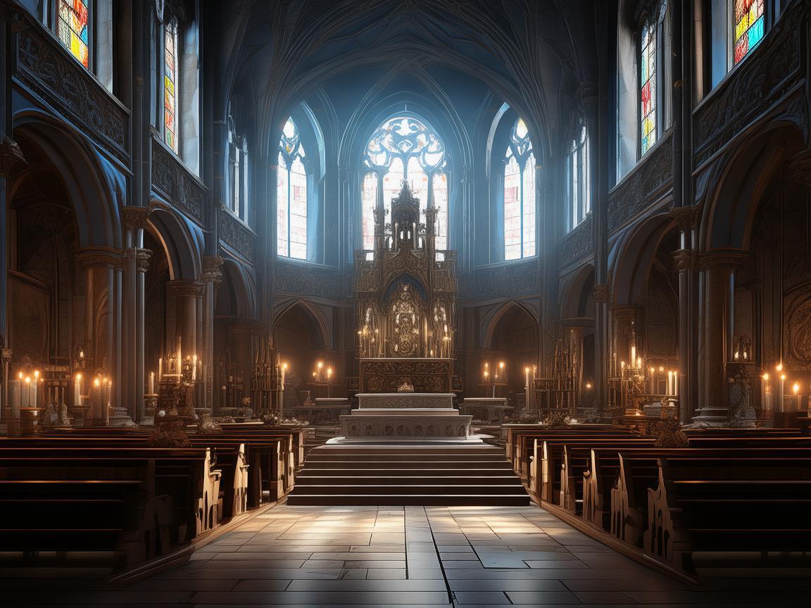 教堂祭坛，光影交织的灵魂栖息地