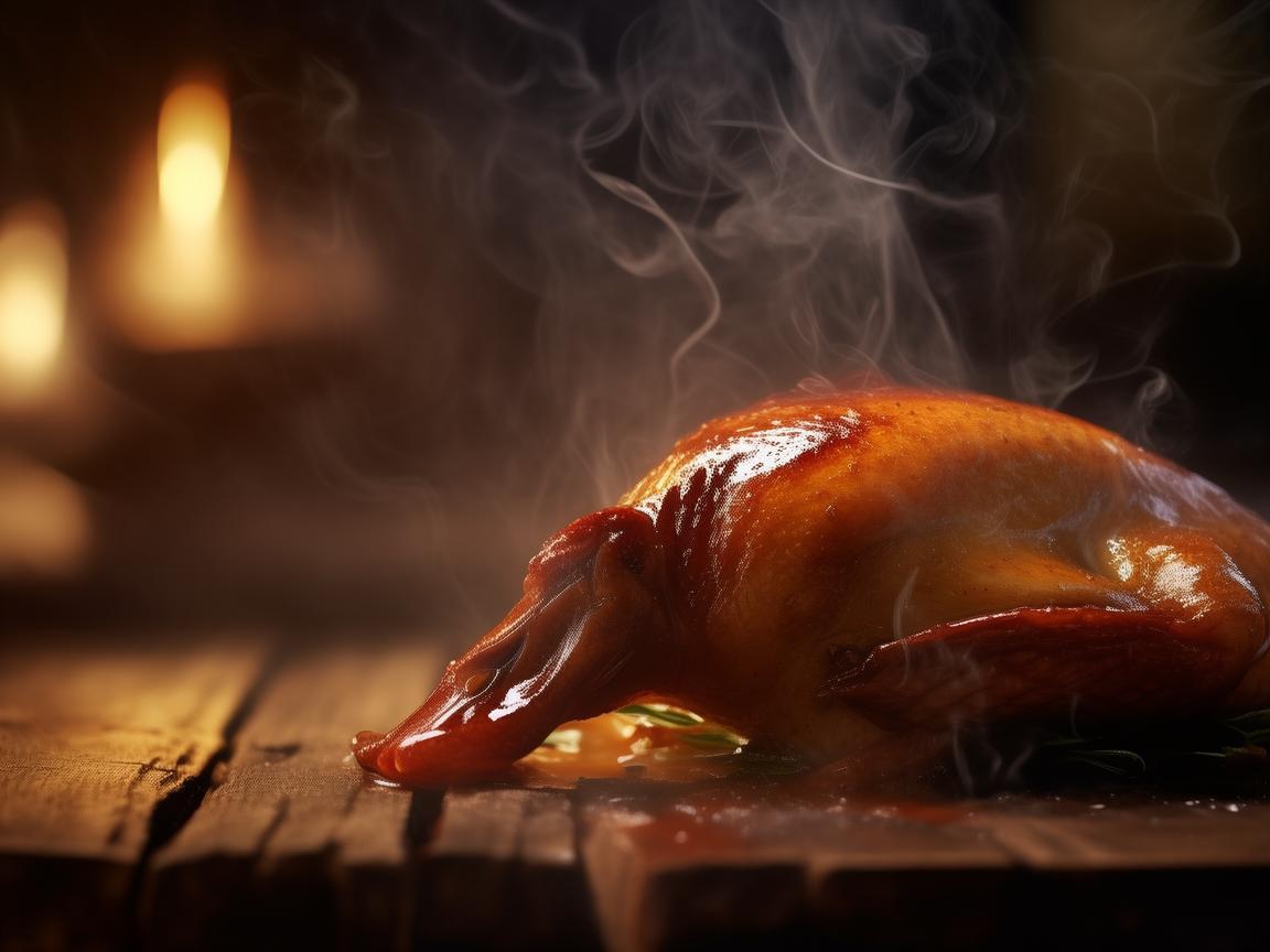 烤鸭的诱惑，一抹金黄，温暖生活的瞬间