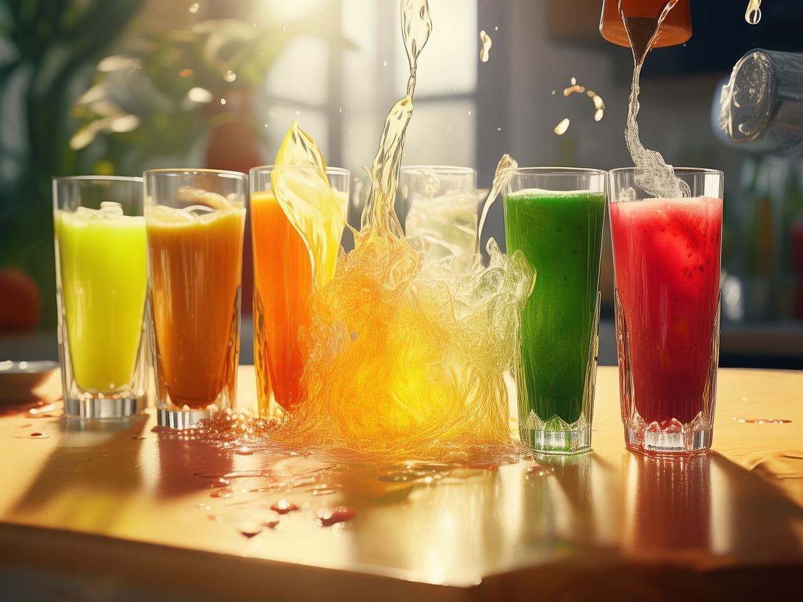 活力四溢，果汁的流动艺术